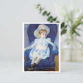 Mary Cassatt青い椅子に座った少女 ポストカード (スタンド正面)