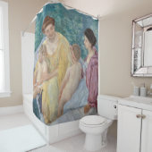 Mary Cassatt – ボートで2人の母親と子供 シャワーカーテン (インサイチュ)