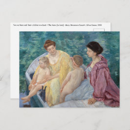 Mary Cassatt – ボートで2人の母親と子供 ポストカード