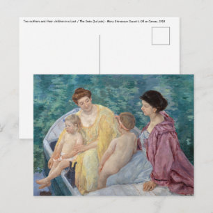Mary Cassatt – ボートで2人の母親と子供 ポストカード