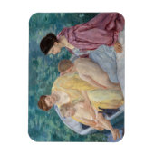 Mary Cassatt – ボートで2人の母親と子供 マグネット (縦)