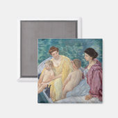Mary Cassatt – ボートで2人の母親と子供 マグネット (正面/裏面)