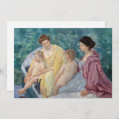 Mary Cassatt – ボートで2人の母親と子供 招待状 (正面/裏面)