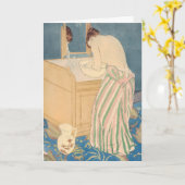 Mary Cassatt – 女性入浴 カード (黄色い花)