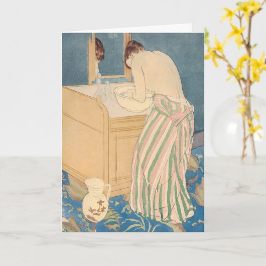Mary Cassatt – 女性入浴 カード (黄色い花)