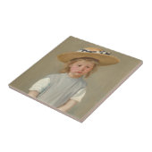 Mary Cassatt – 麦藁帽子の子供 タイル (側面)