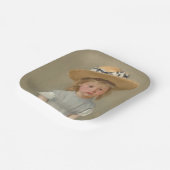 Mary Cassatt – 麦藁帽子の子供 ペーパープレート (傾斜あり)