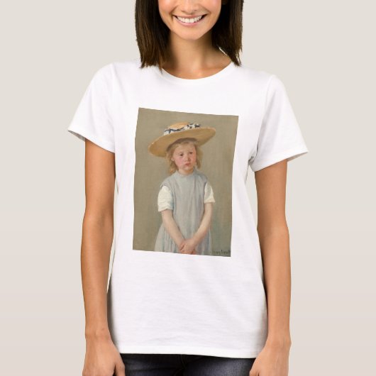 Mary Cassatt – 麦藁帽子の子供 Tシャツ (正面)