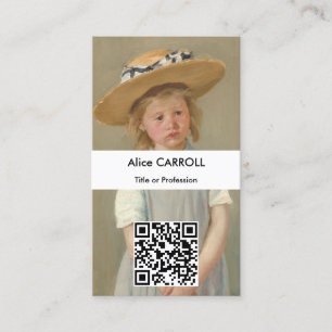Mary Cassatt – 麦藁帽子の子 – QRコード 名刺