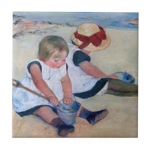 Mary Cassatt Children Playing on the Beach 1884  タイル (正面)