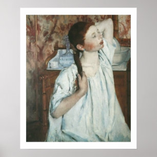 Mary Cassatt - Girl Arranging Her Hair Poster ポスター