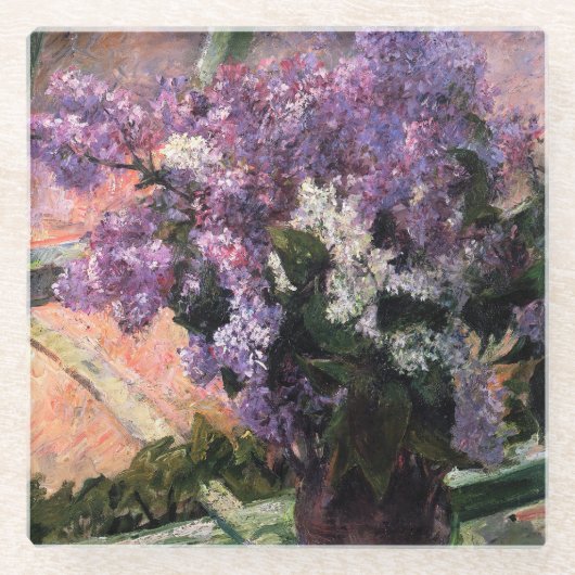 Mary Cassatt - Lilacs in a Window ガラスコースター (正面)