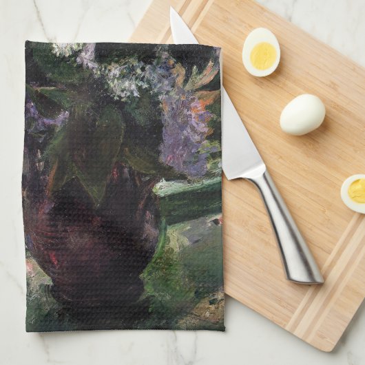 Mary Cassatt - Lilacs in a Window キッチンタオル (四つ折り)