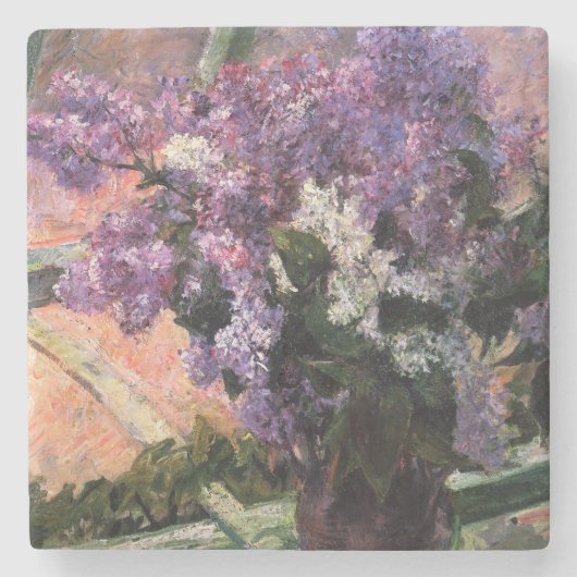 Mary Cassatt - Lilacs in a Window ストーンコースター (正面)