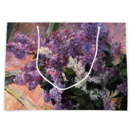 Mary Cassatt - Lilacs in a Window ラージペーパーバッグ