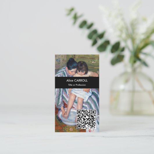 Mary Cassatt - The Child's Bath - QR Code 名刺 (スタンド正面)