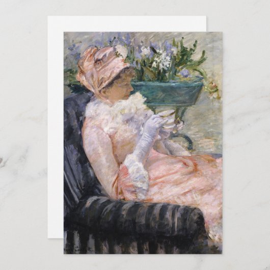 Mary Cassatt - The Cup of Tea 招待状 (正面/裏面)