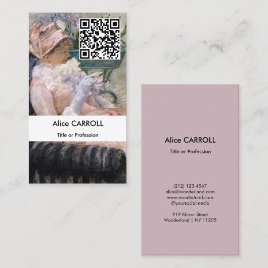 Mary Cassatt - The Cup of Tea - QR Code 名刺 (正面/裏面)