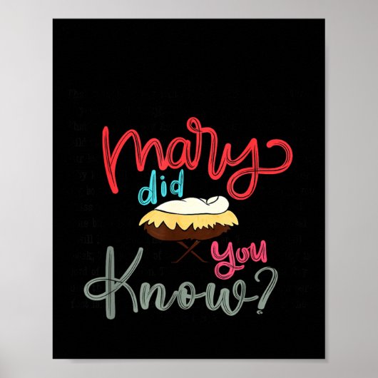 Mary Did You Know Christian Bible Verse Christmas  ポスター (正面)