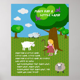 Mary Had a Little Lamb Nursery Rhyme Poster ポスター