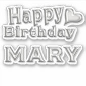 Mary Happy Birthday silver Aufkleber Sticker シール (正面)