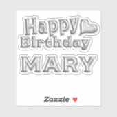 Mary Happy Birthday silver Aufkleber Sticker シール (シート)
