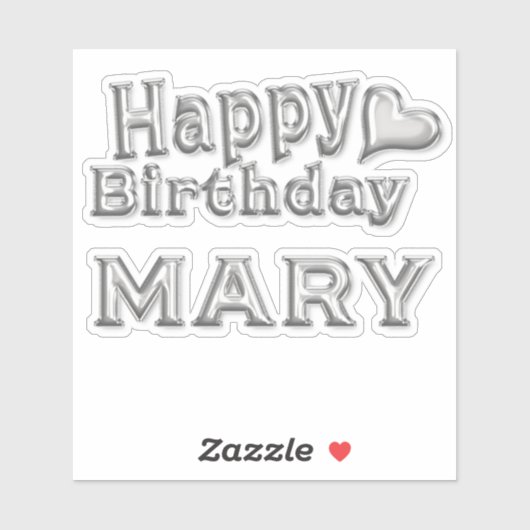 Mary Happy Birthday silver Aufkleber Sticker シール (シート)