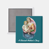 Mary Holding Jesus Mother's Day Magnet マグネット (正面/裏面)