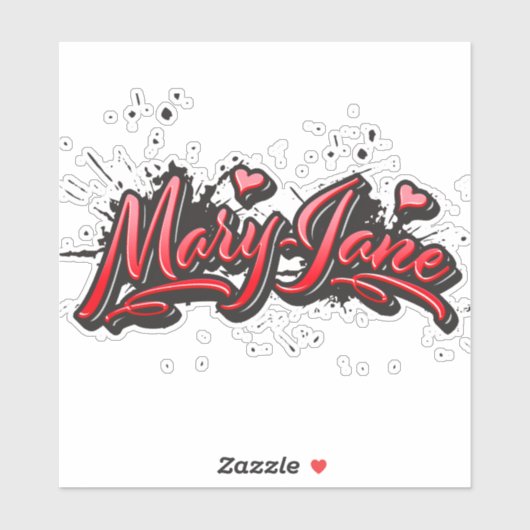 Mary-Jane red Heart Graffiti Aufkleber Sticker シール (シート)