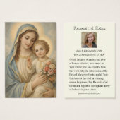 Mary Jesus Funeral Memorial Prayer Holy Card (正面&裏面)