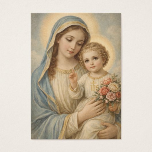 Mary Jesus Funeral Memorial Prayer Holy Card (正面)