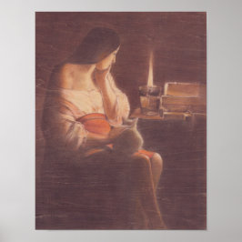 Mary Magdalene and the cat Georges de La Tour ポスター