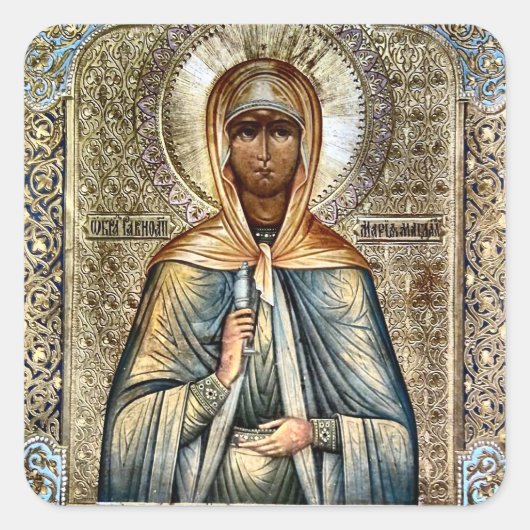Mary Magdalene Orthodox Christian Sticker スクエアシール (正面)
