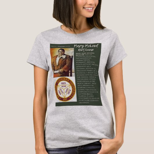 Mary McLeod Bethune – アメリカ史の姿 Tシャツ (正面)