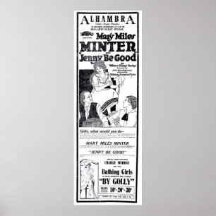 Mary Miles Minter 1920 vintage movie ad poster ポスター