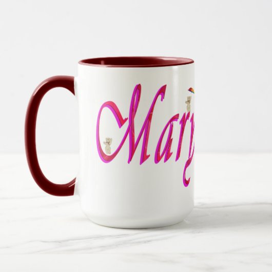 Mary, Name, Logo, Maroon Combo Coffee Mag マグカップ (左)