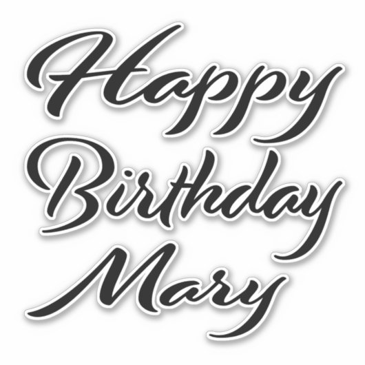 Mary Name Vorname black Sticker Geburtstag シール (正面)