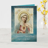 Mary Note Cardの完全なハート(祈りの言葉付き) カード (黄色い花)