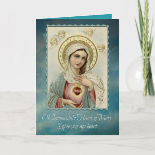 Mary Note Cardの完全なハート(祈りの言葉付き) カード