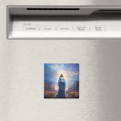 Mary of Nazareth Walking Alone – Christian Artwork マグネット (インサイチュ (食洗機))