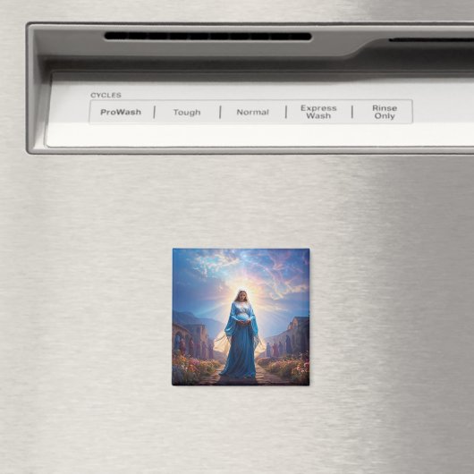 Mary of Nazareth Walking Alone – Christian Artwork マグネット (インサイチュ (食洗機))