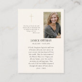 Mary Photoの汚れのないハート葬儀祈りの言葉カード プレイスカード (裏面)