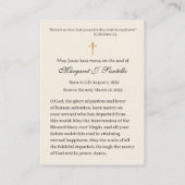 Mary Praying Catholic Funeral Memorial Holy Card - 名刺 (裏面)