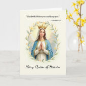 Mary Queen of Heaven God's Peace and Blessings カード (黄色い花)