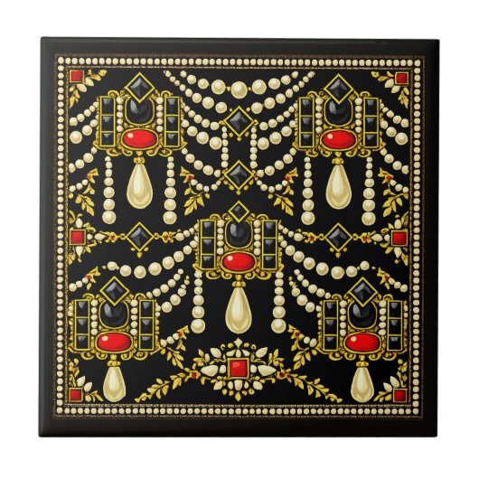 Mary Queen of Scots Jewells Inspired Design  タイル (正面)