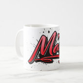 Mary red Heart Graffiti Tasse Kaffeetasse コーヒーマグカップ (正面左)