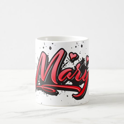 Mary red Heart Graffiti Tasse Kaffeetasse コーヒーマグカップ (中央)
