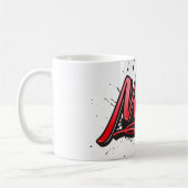 Mary red Heart Graffiti Tasse Kaffeetasse コーヒーマグカップ (左)