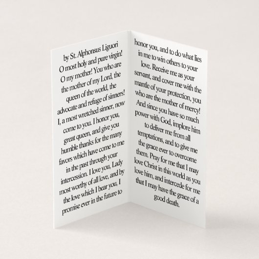 Mary, Refuge of Sinners Prayer Card  (内部)