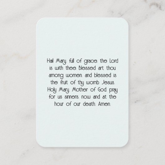 Mary’s Prayer Card 名刺 (裏面)